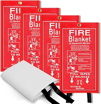 FJNATINH Fire Blankets Emergency for Home - 1 Pack 40 x 40 Fiberglass Blanket for Kitchen and Home 4