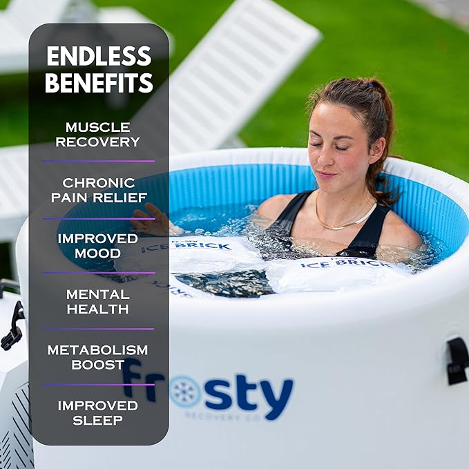 Ice Pod Pro Cold Plunge - Inflatable Ice Tub for Cold Water Therapy - Pro Grade Cold Plunge with Water Chiller Compatibility - The Ice Pod Cold Plunge Tub for Ice Bath & Ice Plunge (Light Gray)
