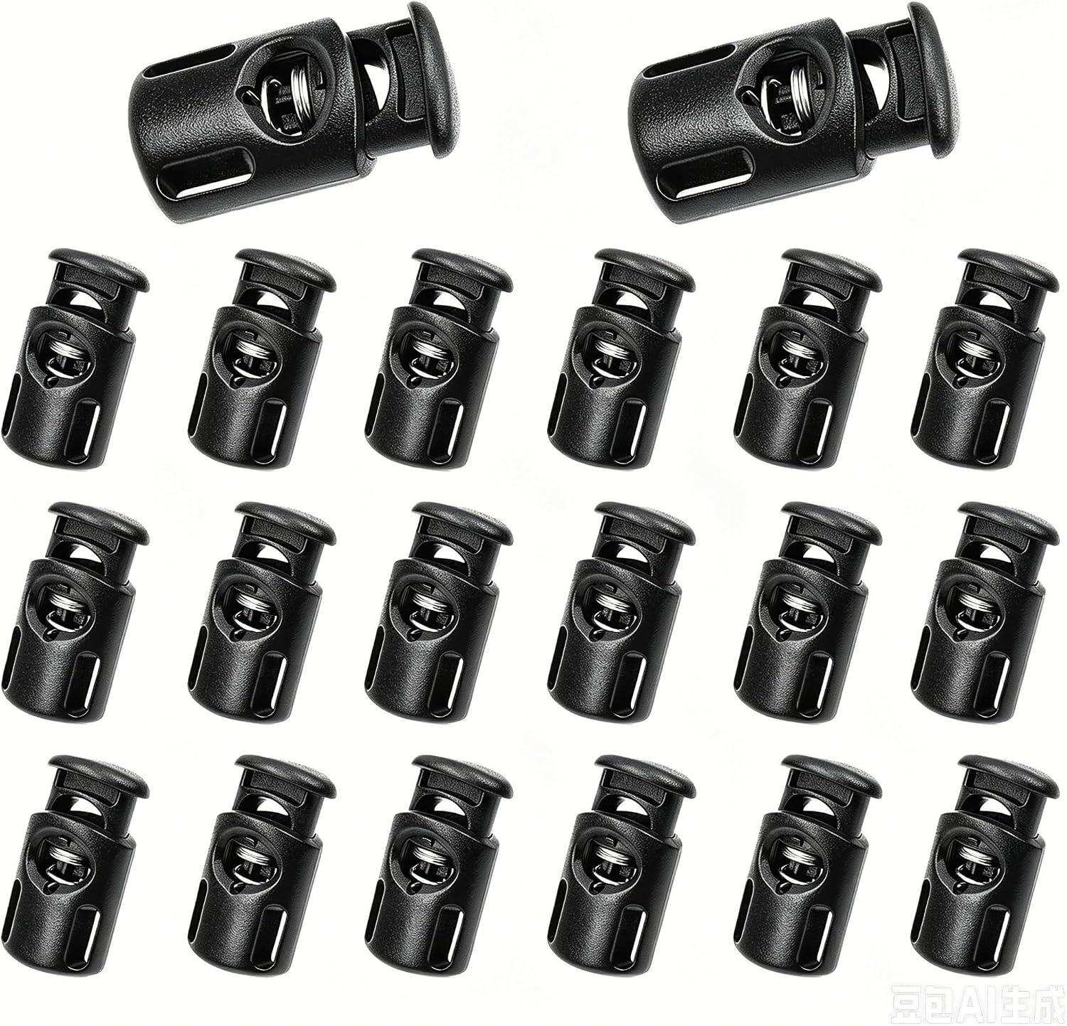 Plastic Cord Locks Single Hole Spring Stop Toggle Stoppers Cord Fastener for Clothing Drawstrings Shoelaces Bags 20pcs