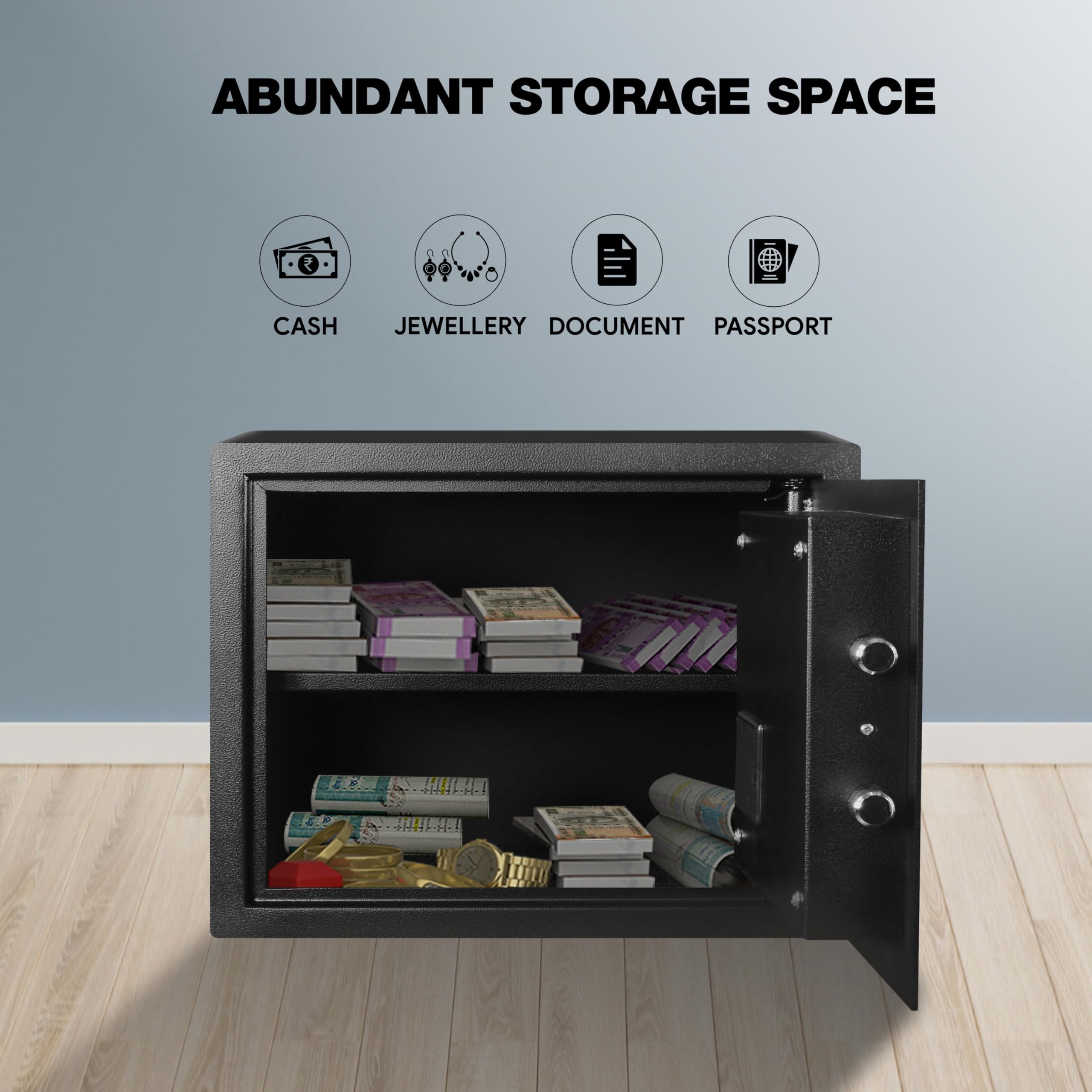 Fingerprint Safe Locker - Secure Home & Office Storage -6