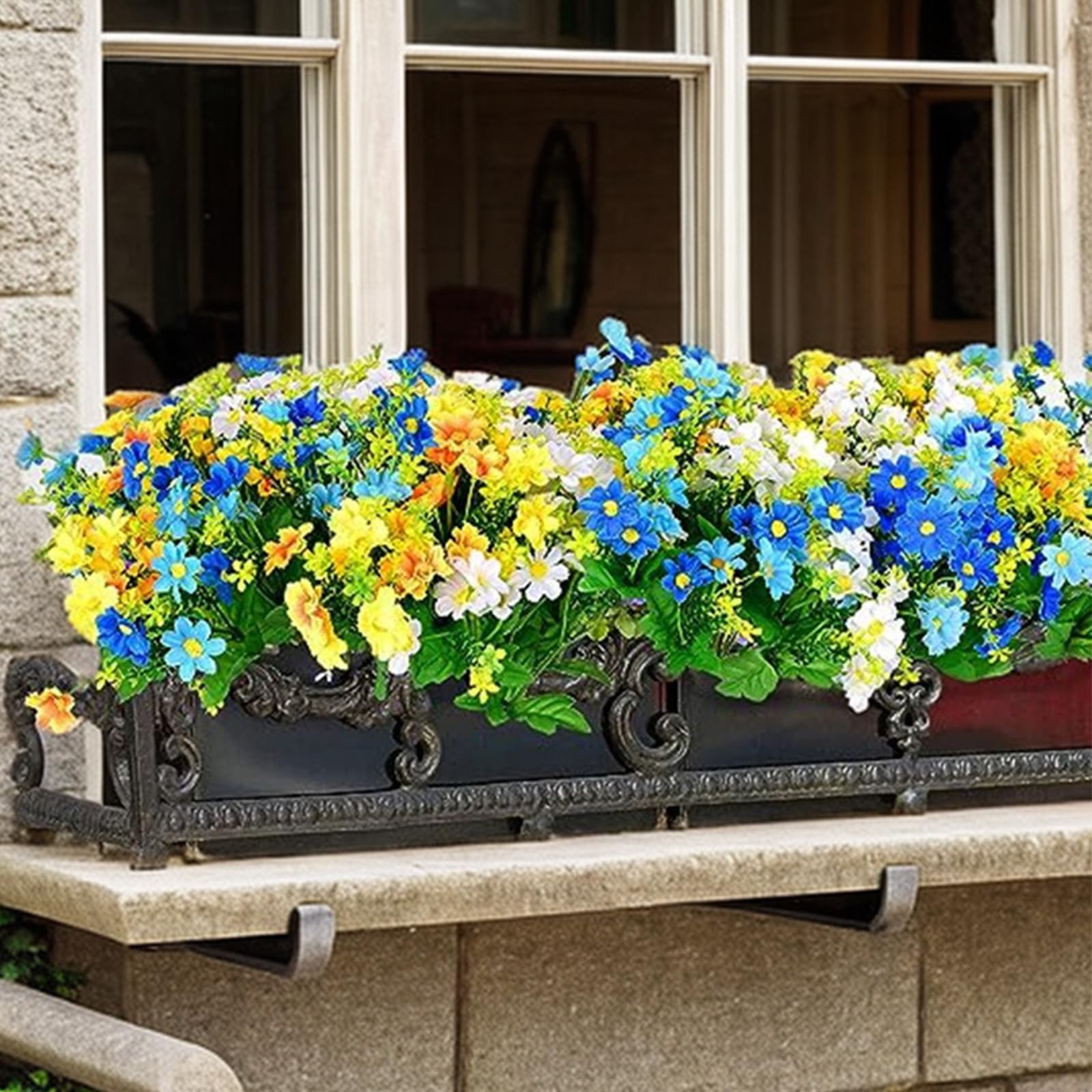6 Mazzi Di Fiori Artificiali Margherite Per Esterno/Interno - Finti Bouquet Di Sete Con Steli Regolabili, Resistente UV, Piante Finte Primaverili Per Giardino, Casa, Matrimoni