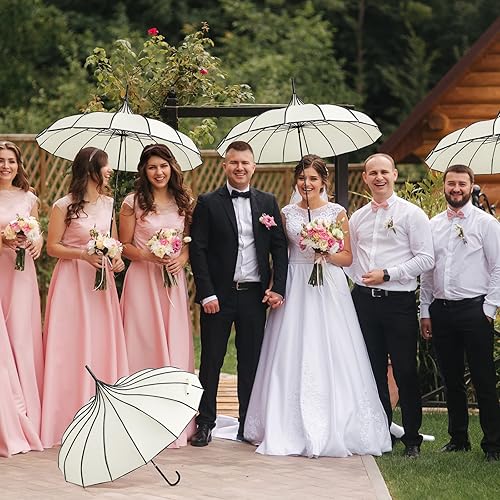 Miniatura 5 de Abbylike Parasoles góticos grandes para protección solar, 4 unidades, sombrilla gótica con mango largo para protección contra rayos UV para mujer