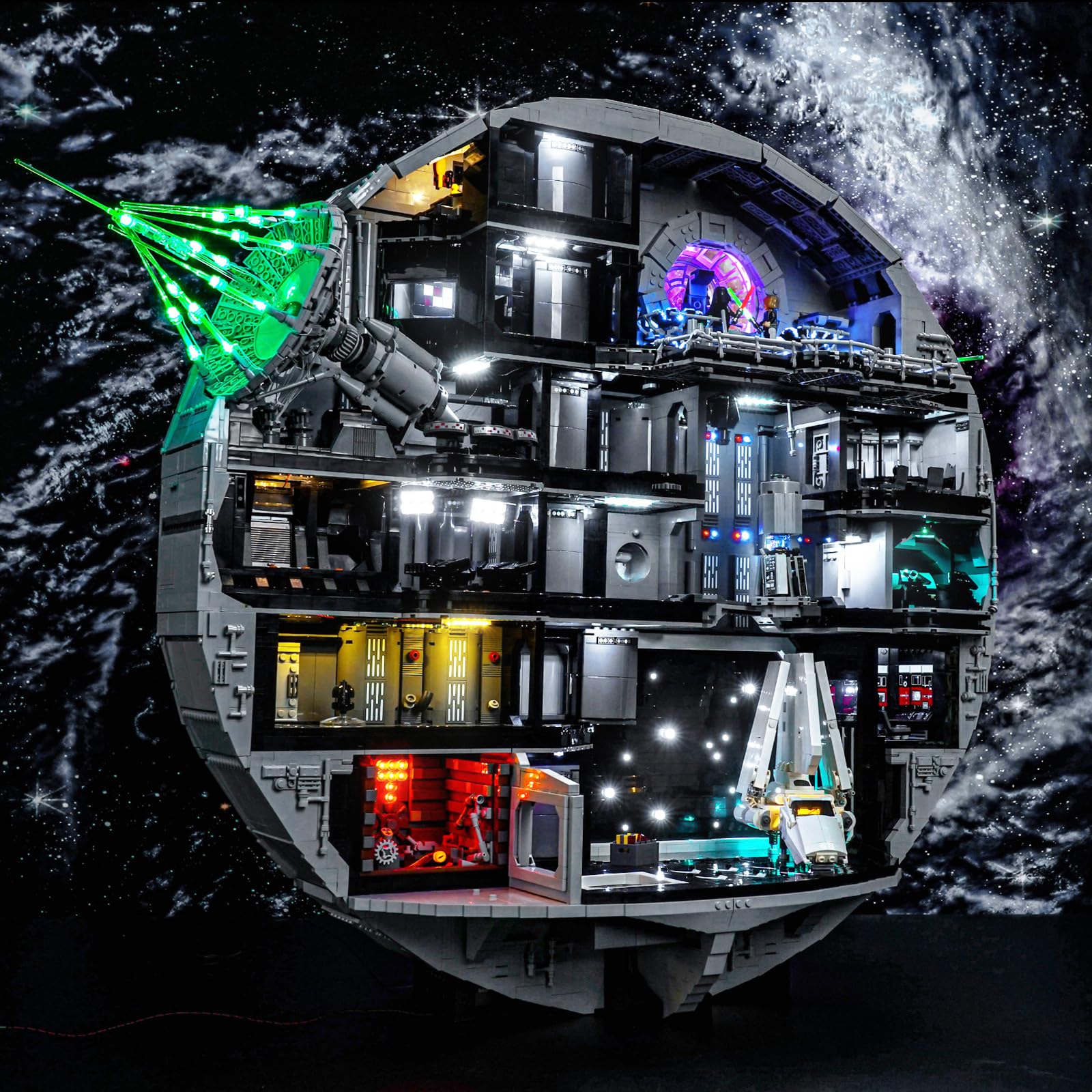 BrickBling set di luci a LED compatibile con Lego 75419 Death Star (senza modello), kit di luci decorative compatibile con Lego Death Star Giocattolo creativo