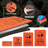 Vista 7 de RHINO RESCUE Férula de primeros auxilios de 36 x 4.3 pulgadas, color gris naranja, mantiene los huesos en posición (6, paquete de férula)