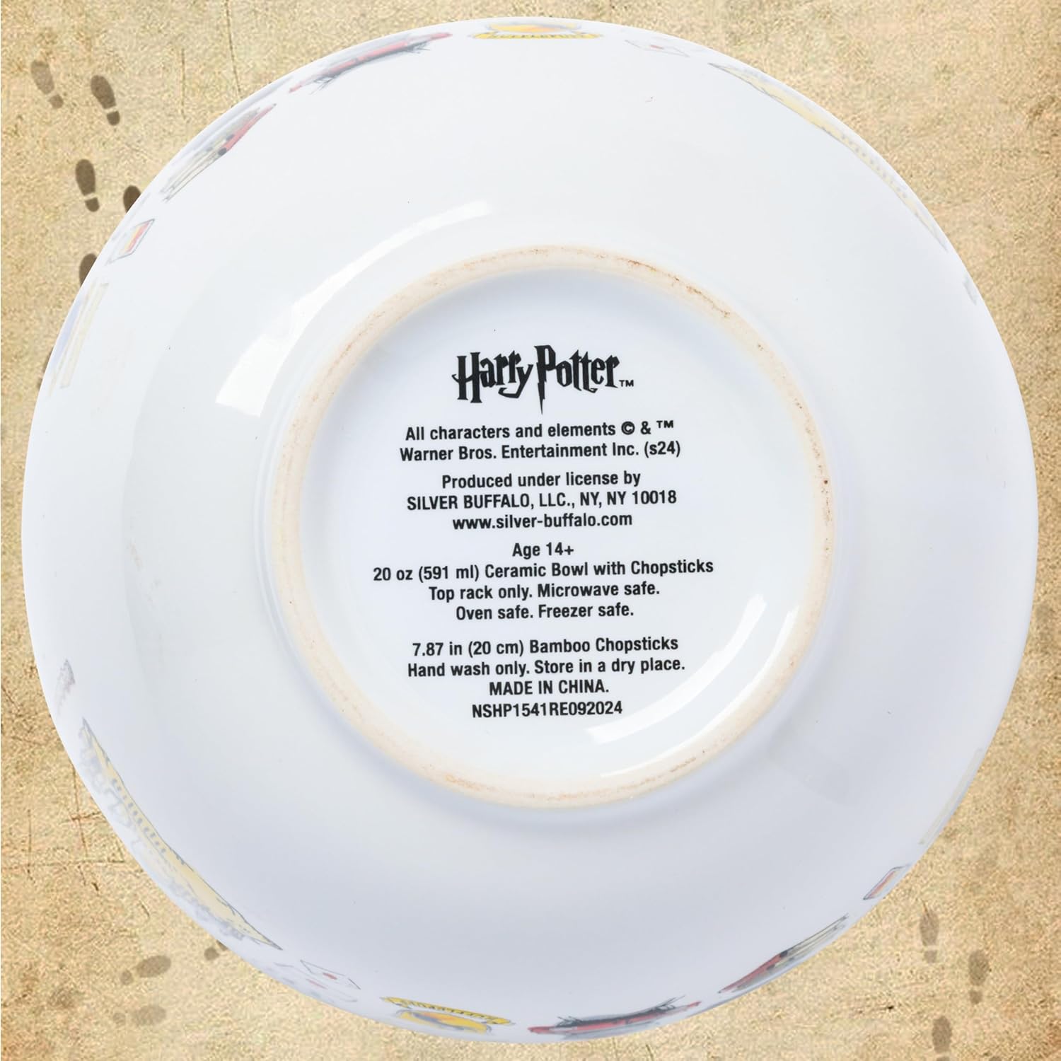 Silver Buffalo Harry Potter Hogwarts Iconic Icons Ceramic Ramen Noodle Rice Bowl with Chopsticks and Spoon, Microwave Safe, 20 Ounces - Image 8