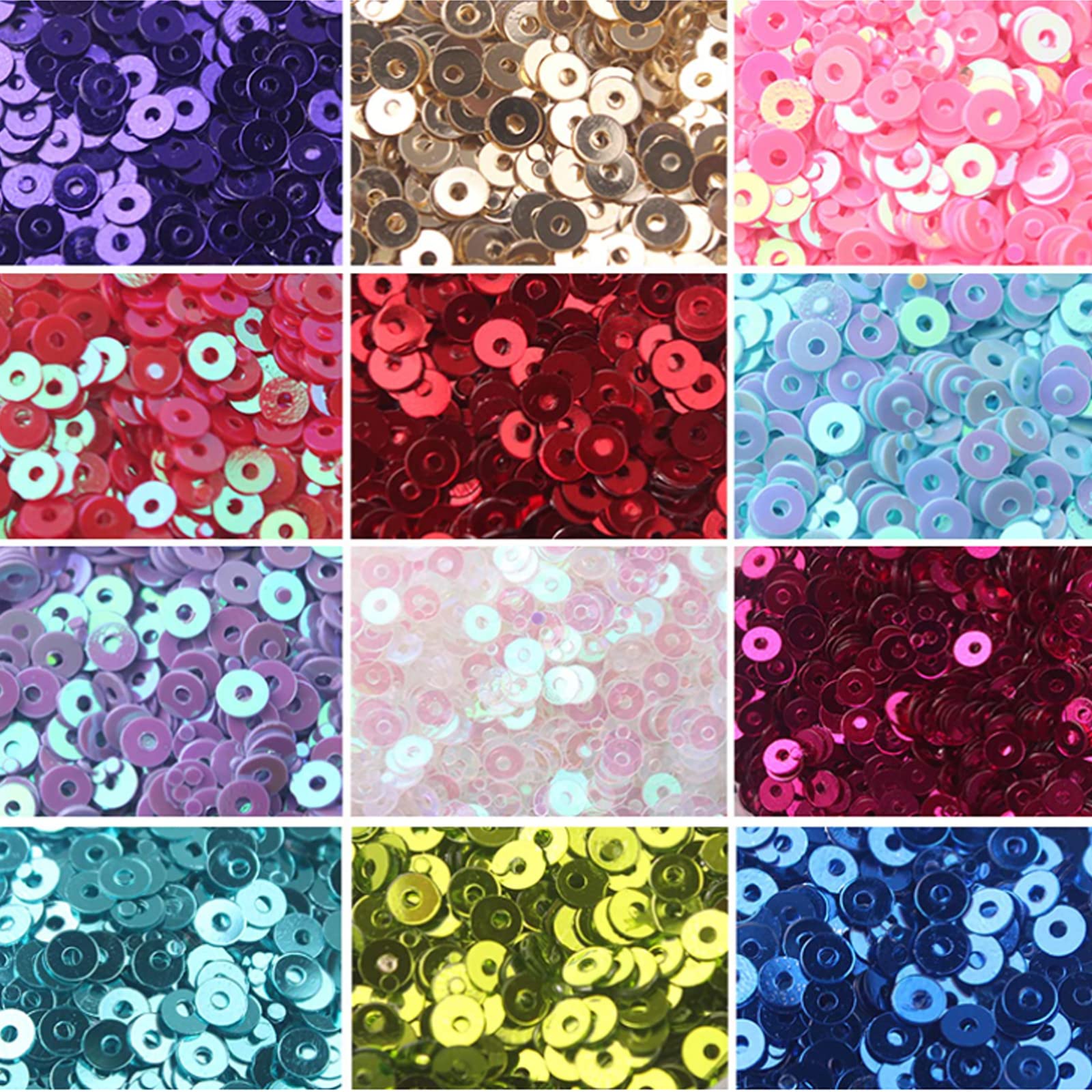 6mm Mini Tiny flat SEQUINS BLACK Gold Colors 17500pcs Loose sequins for embroidery, applique, arts, crafts and embellishment