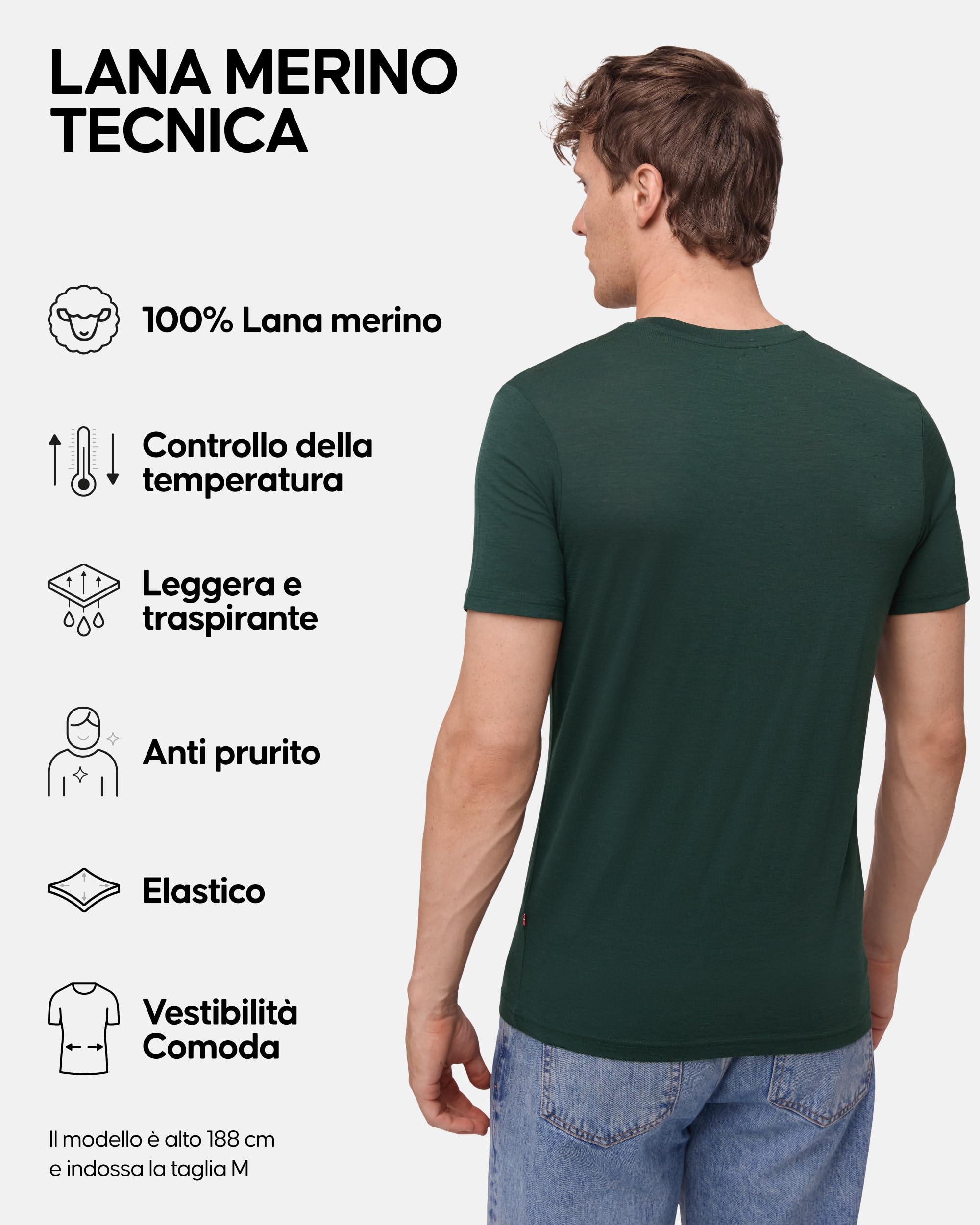 DANISH ENDURANCE Maglia Termica Uomo in 100% Lana Merino, Maglietta T-Shirt Maniche Corte, Traspirante e Anti-umidità, 1 o 2 Paia