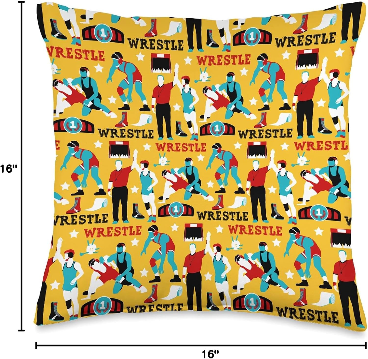 Wrestle Professional Wrestling Wrestler Fan Coach Throw Pillow