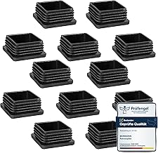 moinkerin Lamellar Plugs, 60 x 60 mm, Tapered Tube, Pipe Plugs Made of Polyethylene, End Caps for Square Pipes for Aluminium Pipe, Steel Pipe, Stainless Steel Pipe, Plastic Pipe, Square Plug, Pack of