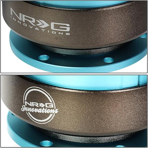 Miniatura 2 de Auto Dynasty NRG Innovations SRK-200MF Adaptador de liberación rápida para volante Gen 2.0 Cuerpo fresco menta/anillo de titanio