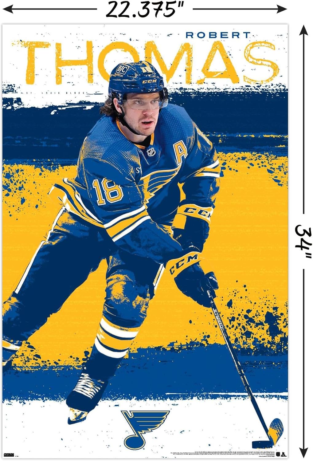 NHL St. Louis Blues - Robert Thomas 23 Wall Poster, 34L" x 22.4W", Unframed Version - Image 3