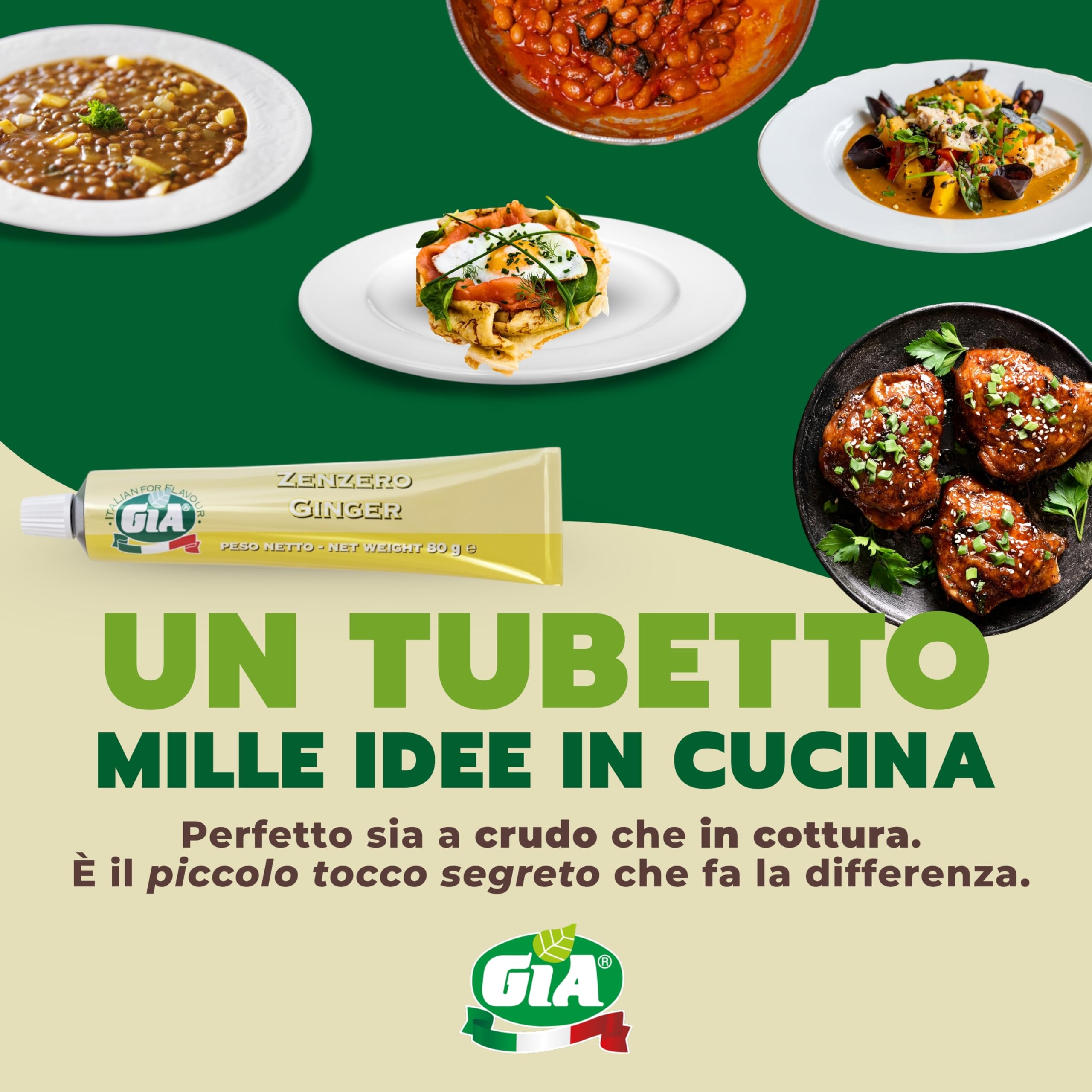 GIA Zenzero in Pasta, 12 Tubetti da 80g - Senza Glutine