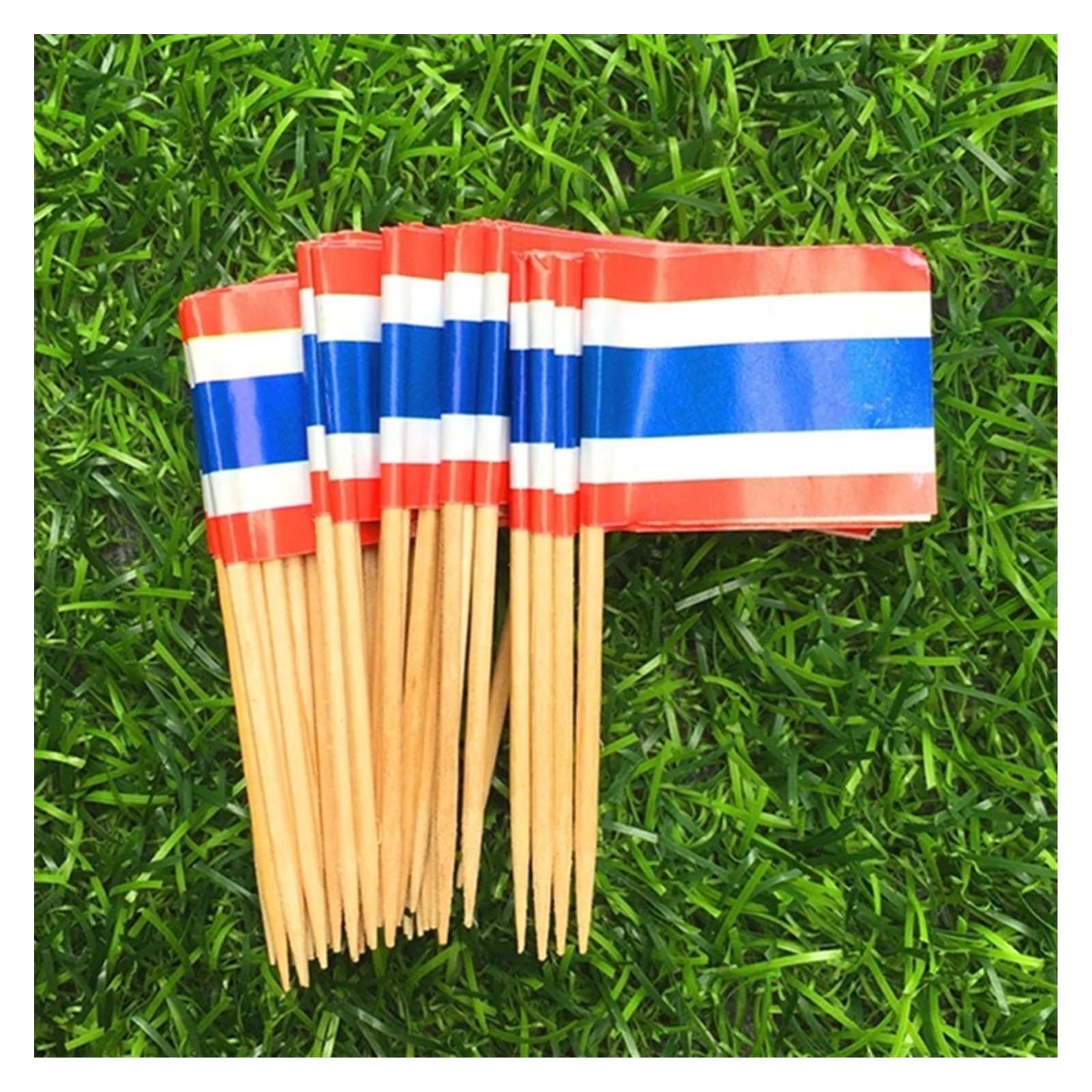 Lot De 100 Cure-dents Drapeau Marocain - Mini Drapeaux En Papier Sur Bâtonnet Bambou, Pour Cupcakes, Cocktails, Décoration