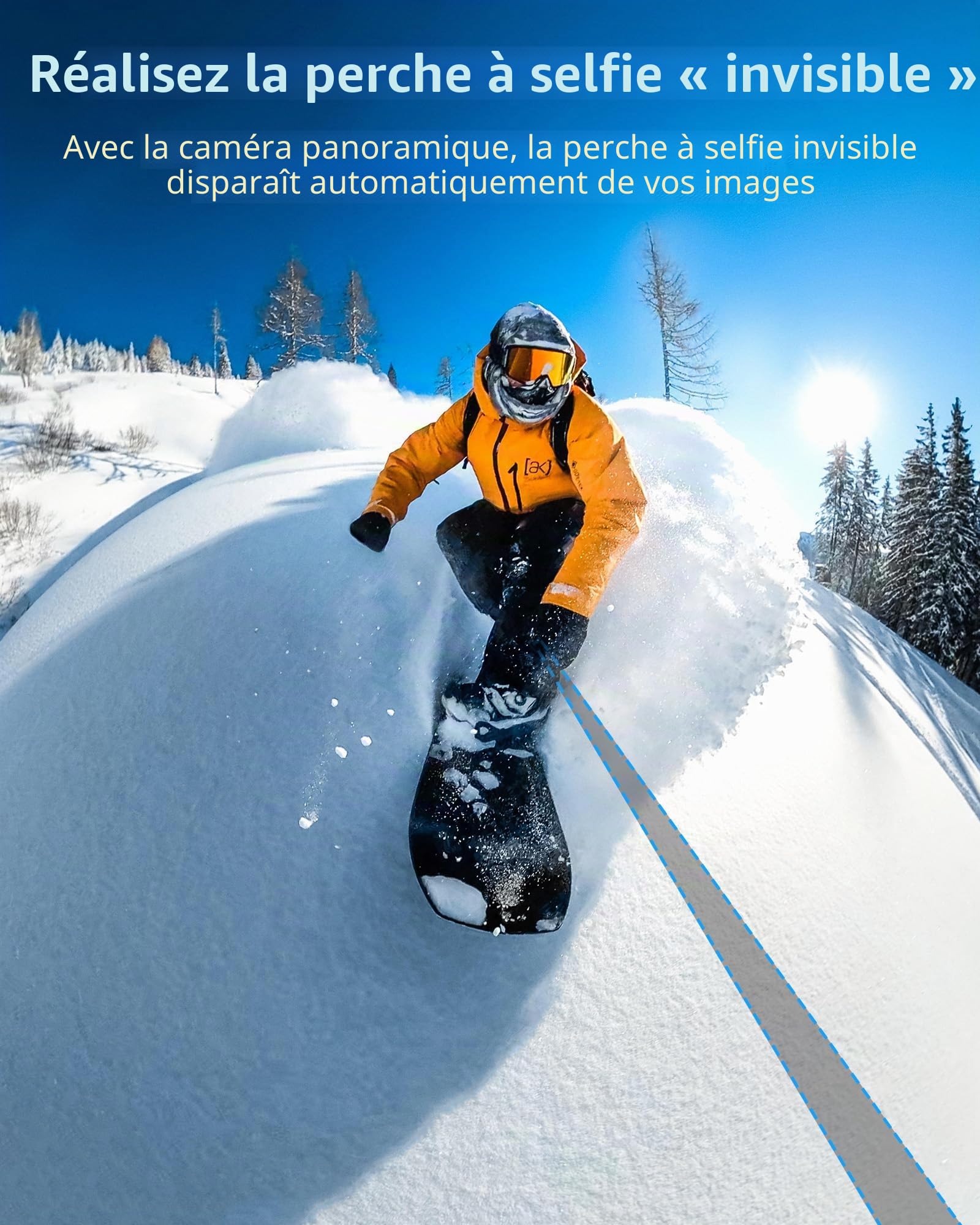 CAMOLOGEEK Perche à Selfie Invisible 3,0m/118 en Fibre de Carbone avec Poignée Antidérapante et Montage 1/4" pour GoPro Hero 13, 12, 11, 10, 9, 8, DJI Osmo 360 Action 5 Pro 4 3 Insta360 X5, X4, X3