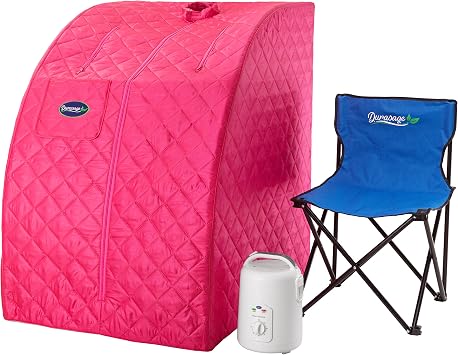 Durasage Portable Steam Sauna for Home Use Foldable Full Body Personal Spa Tent with 800W Steam Generator, 60-Min Timer, Chair Included, Lightweight Design