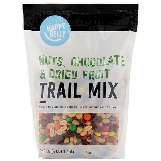 Amazon Brand - Happy Belly Nuts, Chocolate & Dried Fruit, Trail Mix, 3 Pound (Pack of 1)