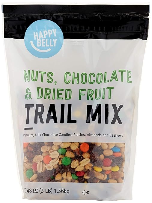 Amazon Brand - Happy Belly Nuts, Chocolate &amp; Dried Fruit, Trail Mix, 48 Ounce
