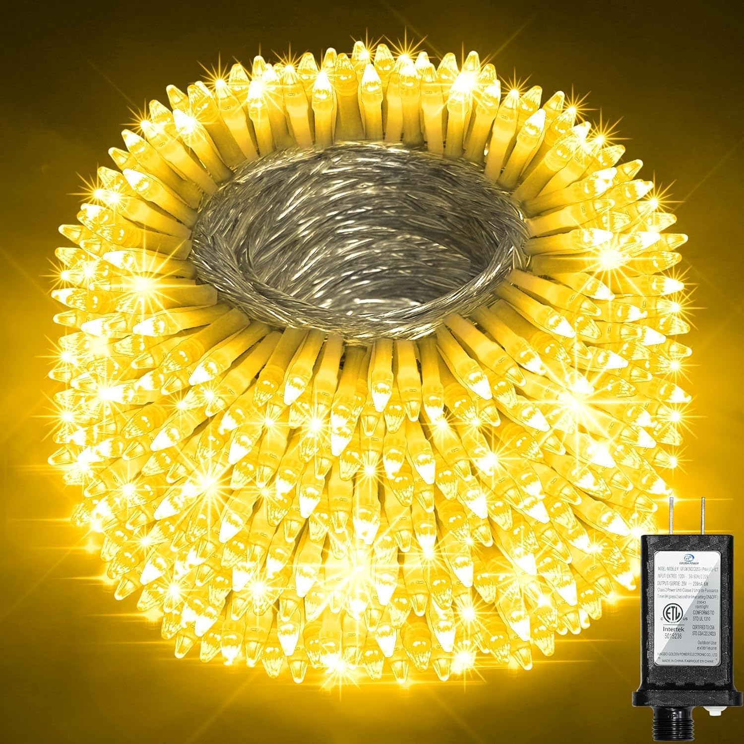 340 LED 90FT Christmas String Lights Outdoor, 12 Pro Modes and Timer Memory & Brightness, Plug in Outdoor Waterproof Clear Wire Twinkle Light for for Xmas Yard Tree Wedding Party Decor (Warm White) Warm White 340 LED 90FT