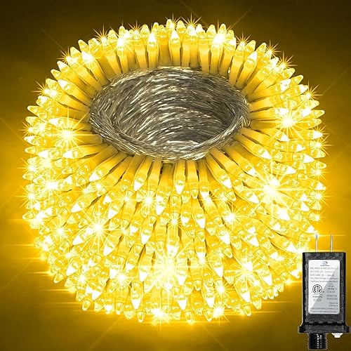 Miniatura 13 de Guirnalda de 1500 luces LED de Navidad de 470 pies, 12 modos y temporizador de memoria regulable, enchufable al aire libre, cable transparente, luz