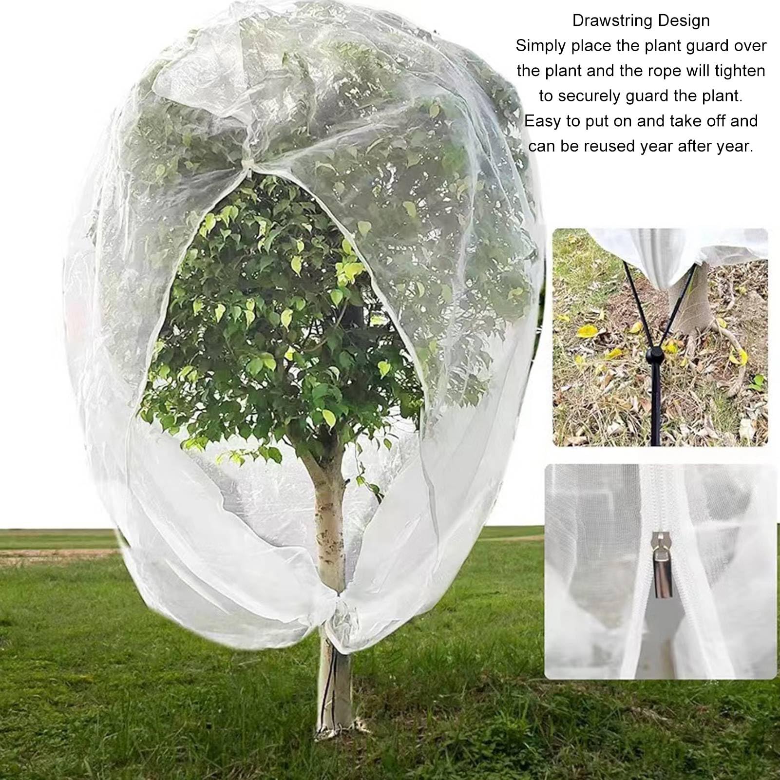 Chrees Rete Barriera per Uccelli, Copertura Protettiva con Coulisse per Piante da Giardino, Pomodori, Cespugli di Mirtilli (1,8 * 1,8 metri)