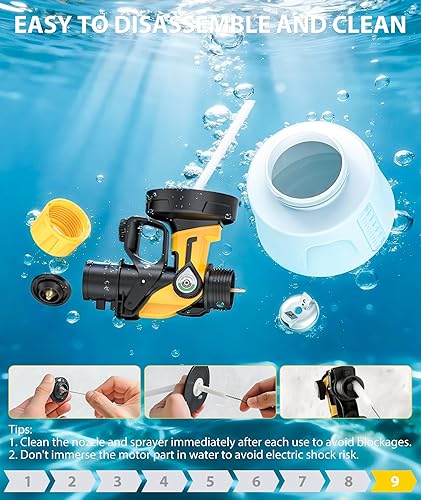 Miniatura 9 de Pulverizador de pintura, pistola de pintura eléctrica inalámbrica de alta potencia de 700 W con contenedor de 47 onzas, 2 baterías de 4000 mAh, luz