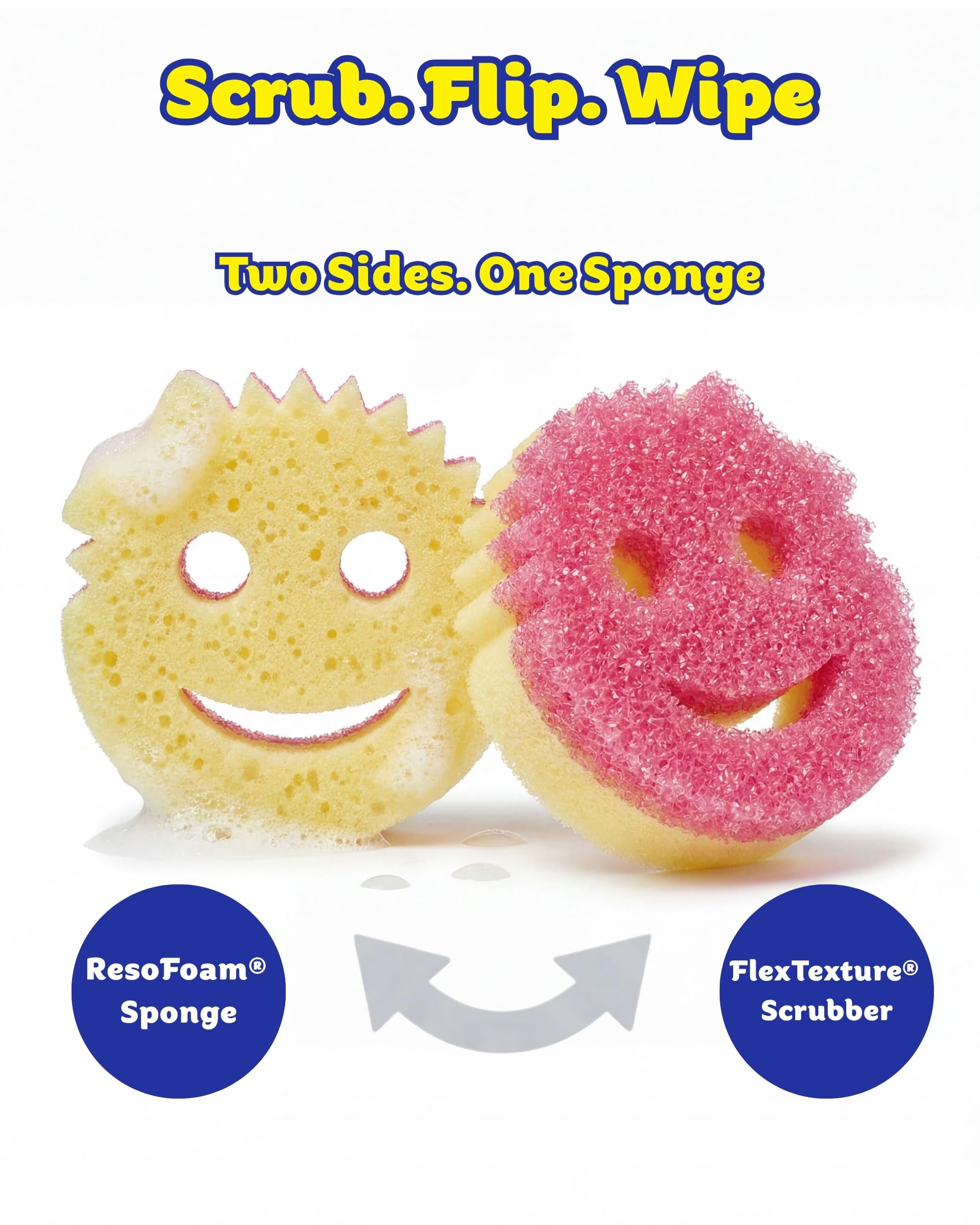 Scrub Daddy Niezbędniki Kompletny pakiet (5 sztuk), z Scrub Daddy, Scrub Mommy, Scour Daddy, Sponge Daddy i Gumka Tatuś