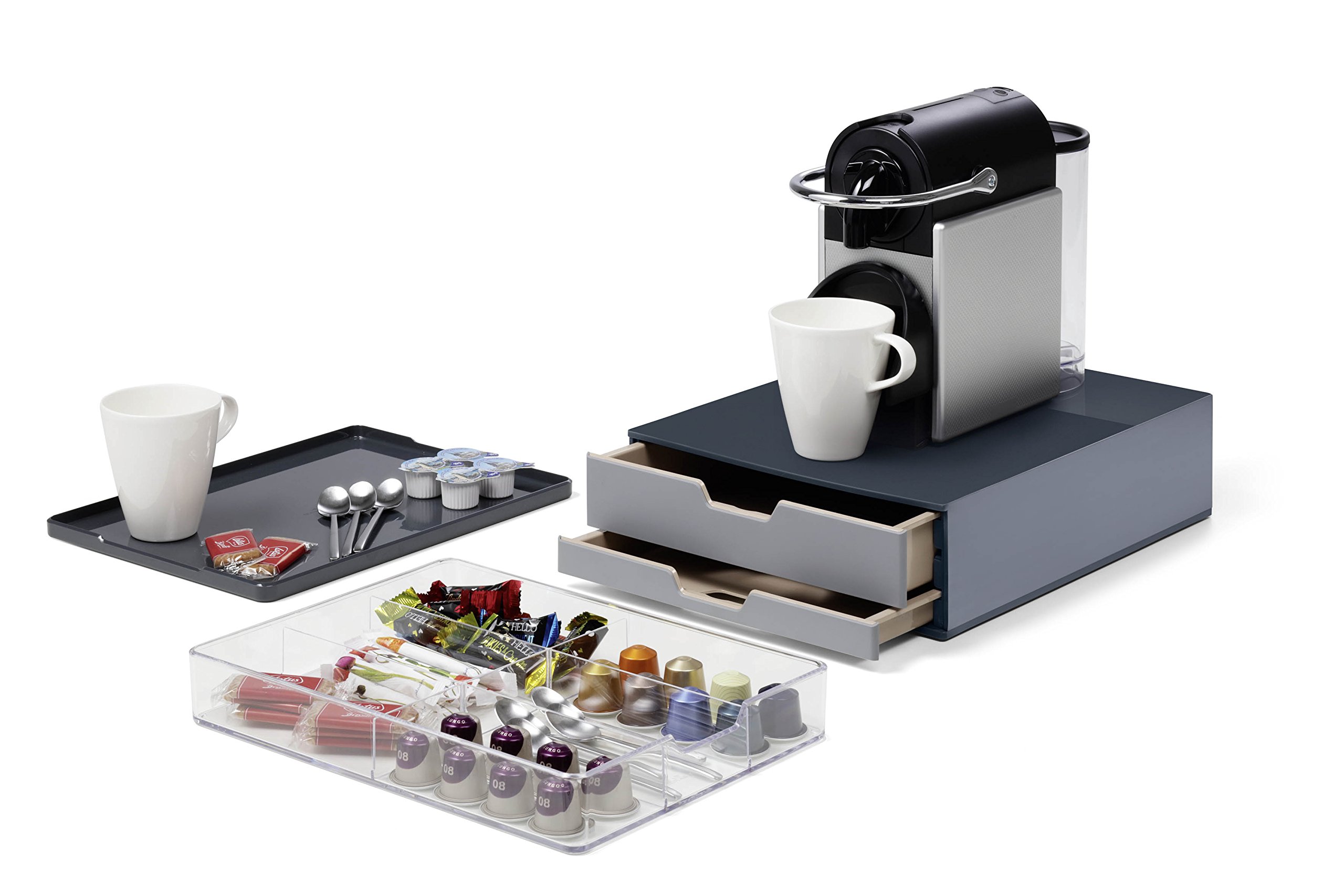 Coffee Point Box S Durable - Porta Capsule Con 2 Cassetti, Per Ufficio, Casa O Fiere - Design Compatto E Pratico - Foto 5