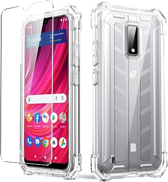Designed for BLU View 4 B135DL / BLU View 2 B130DL Case, with 1 Screen Protector, Soft TPU Bumper Shockproof Drop Protection Phone Case for Blu View 4 B135DL Phone Case, Transparent