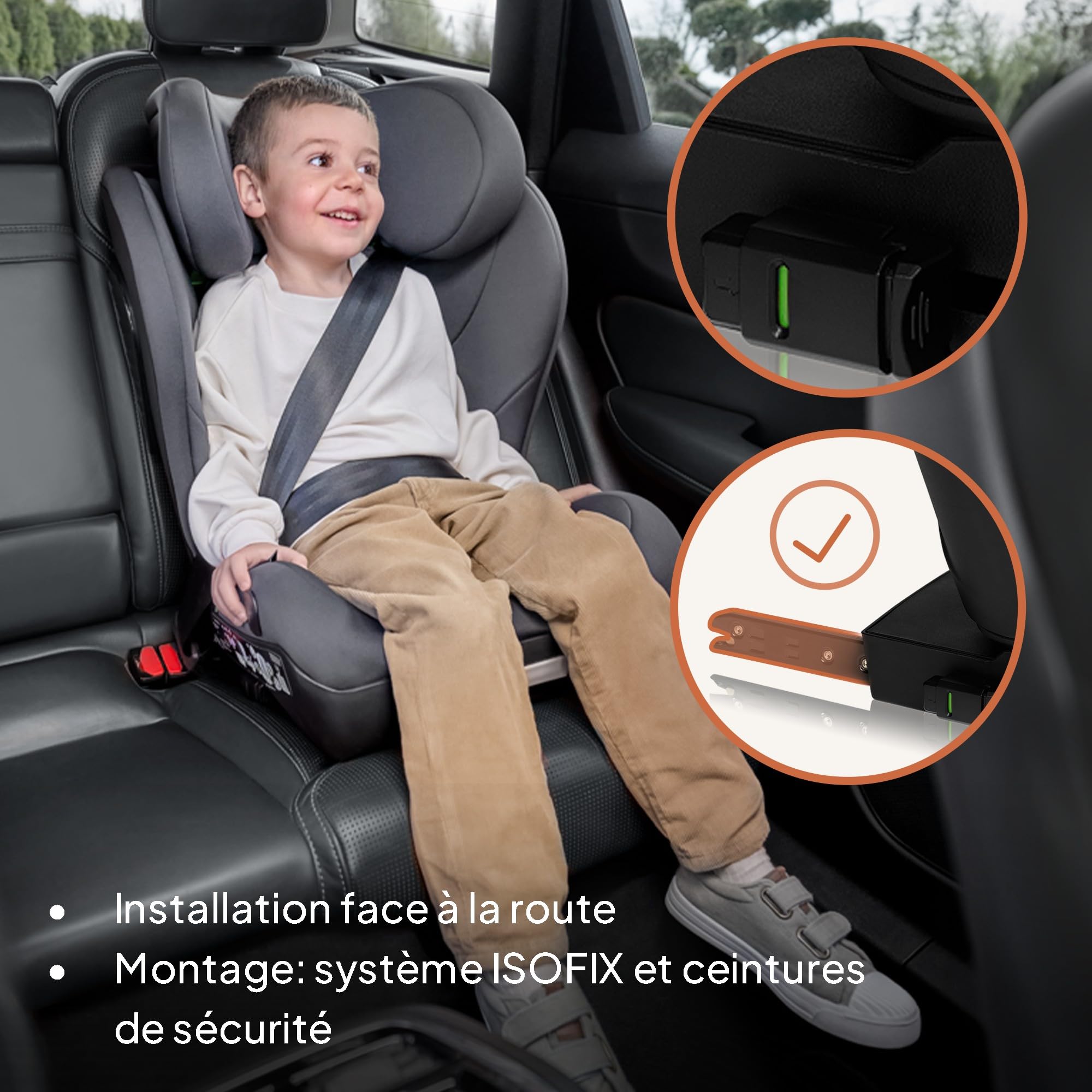LIONELO NEAL I-SIZE Siège auto enfant, groupe 2 3, de 100 à 150 cm De 3 à 12 ans environ Fixation ISOFIX ou sans harnais Appuie-tête réglable Protection latérale Accoudoirs Standard R129 (Turquoise)