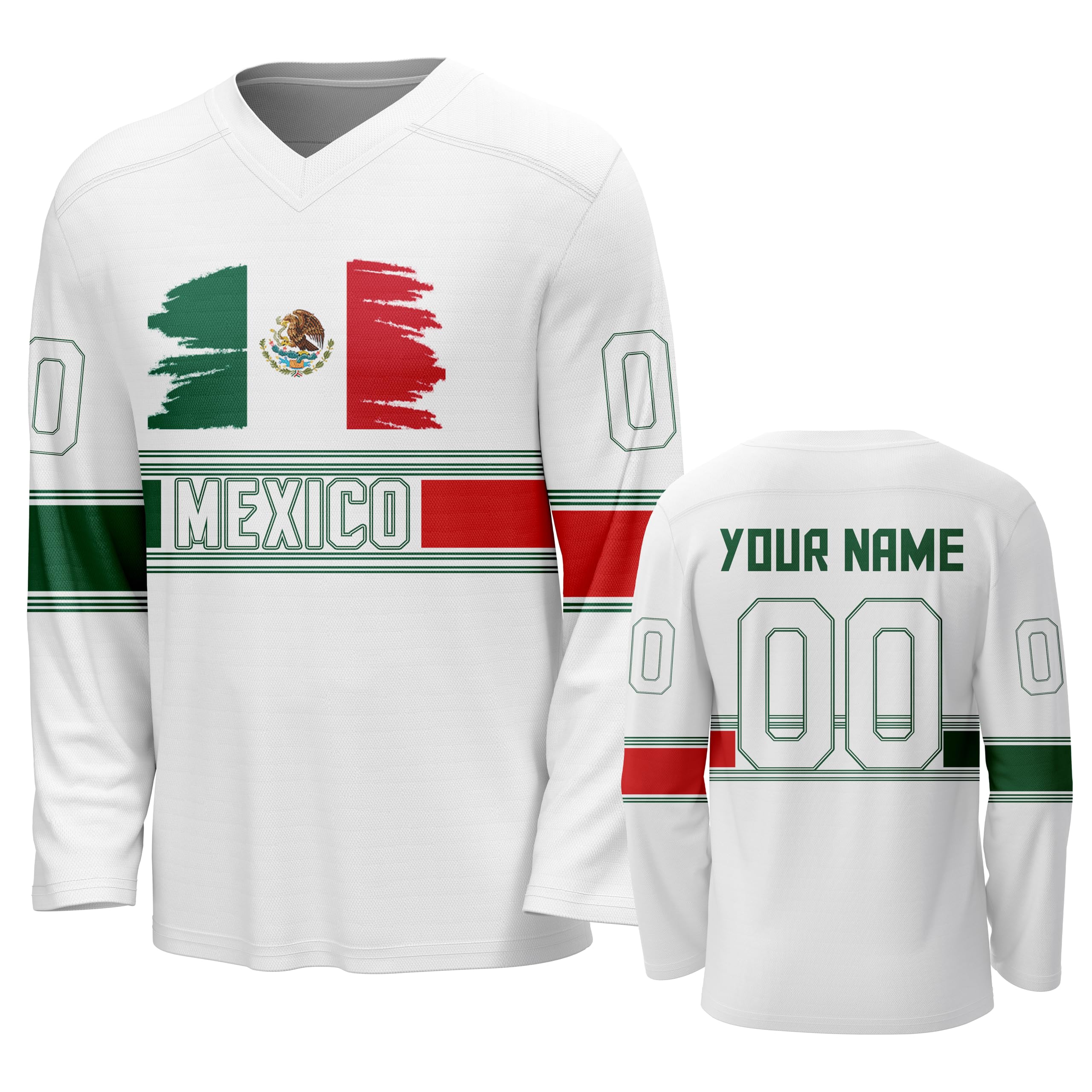 Custom National Hockey Jersey Personalized Name Number V-Neck Sports Ice Hockey Jersey Fans Gift for Men Women Youth