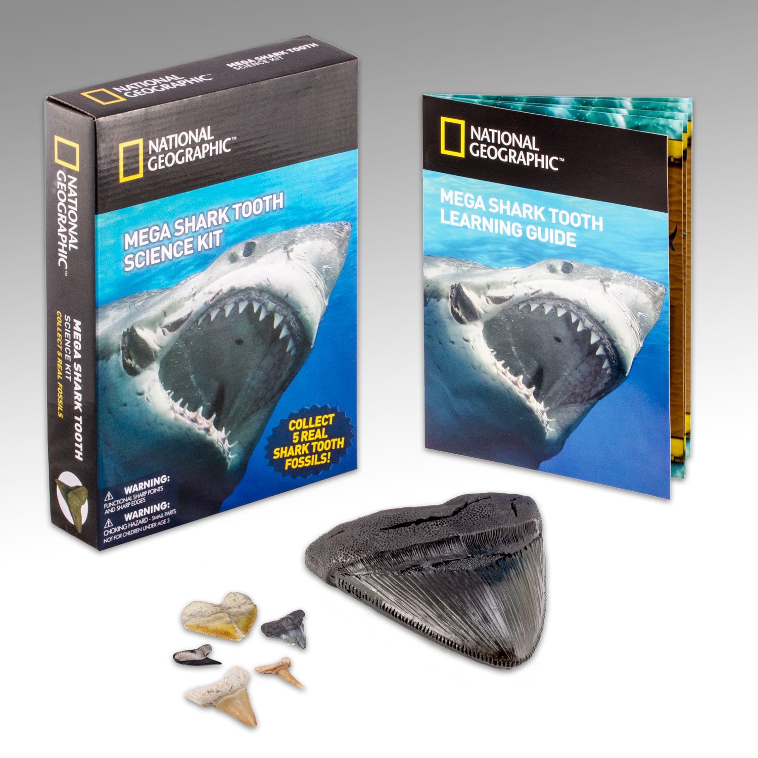 NATIONAL GEOGRAPHIC Mega Shark Tooth Science – Collect 5 Real