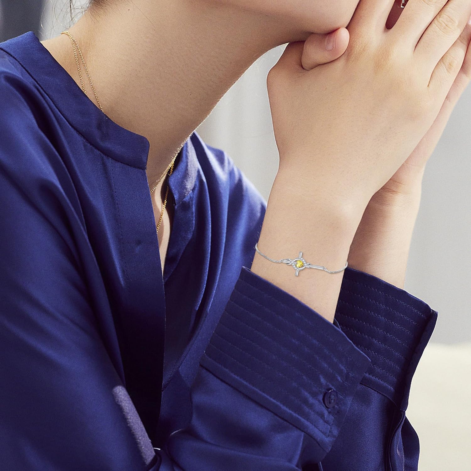 ONEFINITY Cross Bracelet for Women 925 Sterling Silver Cross Birthstone Pendant Bracelet Infinity Cross Religious Jewelry Gifts for Women - Image 6