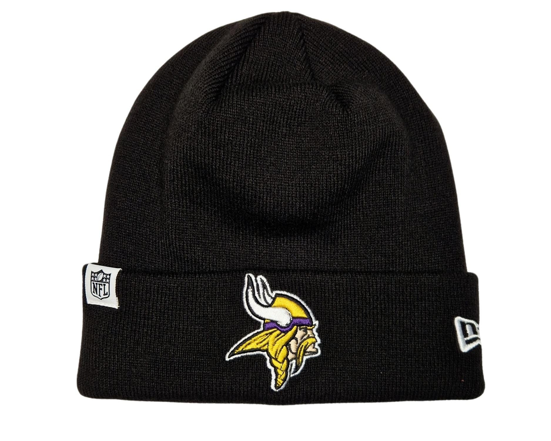 New Era Minnesota Vikings NFL Loop Label Knit Black Beanie