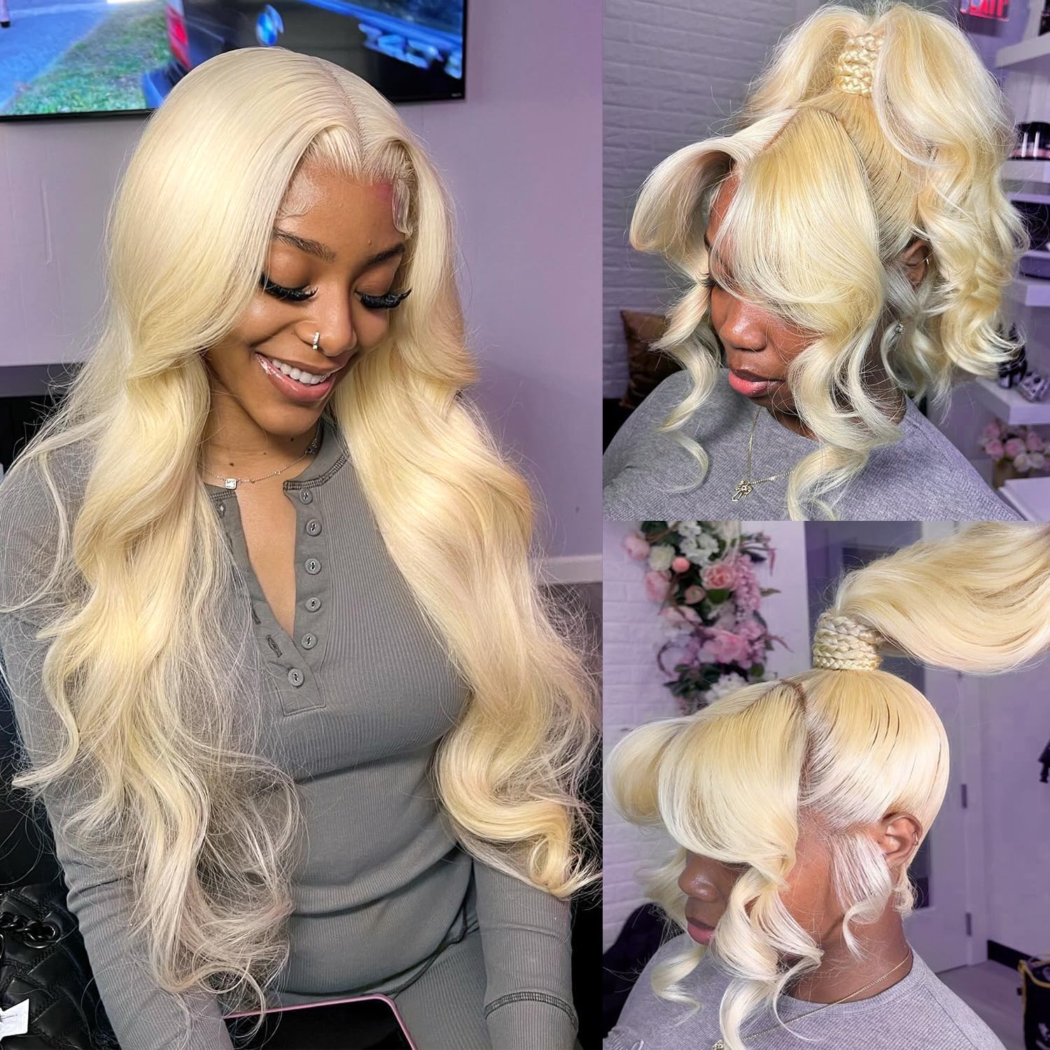 Amazon.com : Alipeacock 360 Body Wave 613 Lace Front Wig 