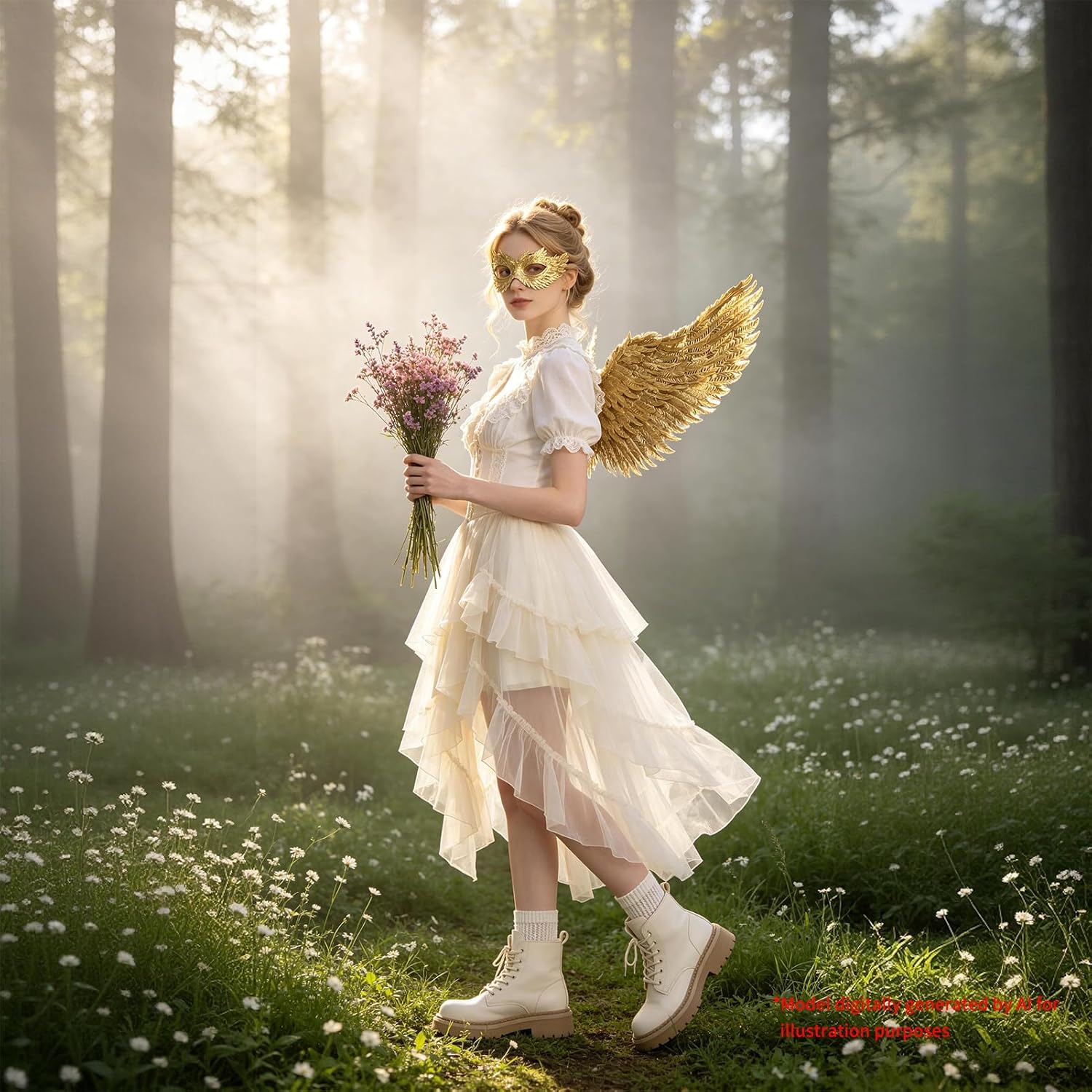 whitefeather Angel Wings Costume Accessories – Realistic Wings for Adults, Lightweight Fairy Wings for Halloween Women