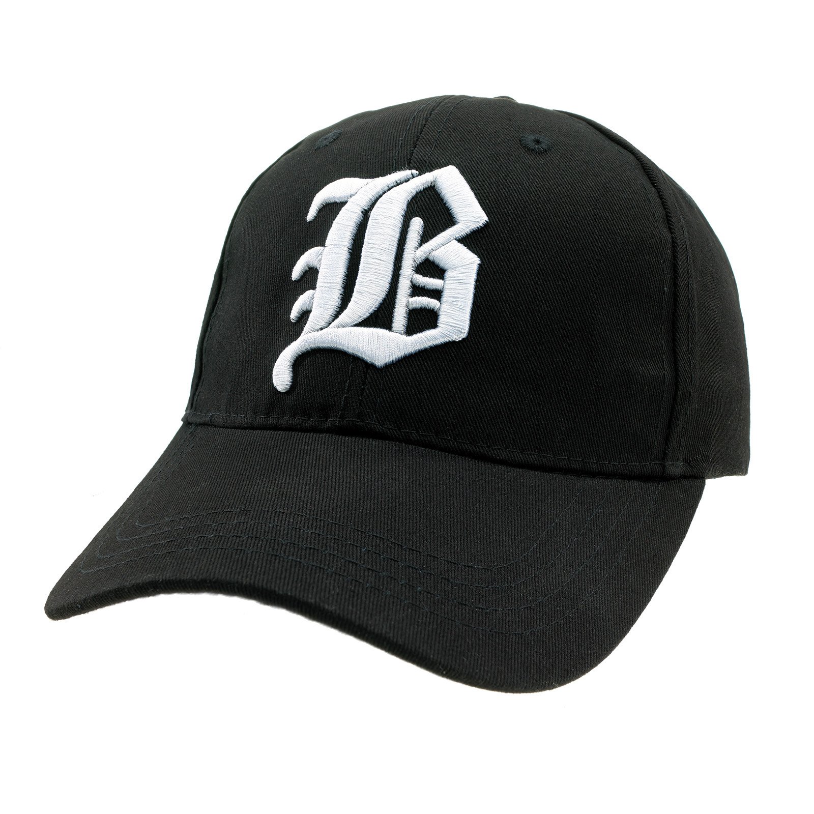4Sold Men's Black B White Casual Baseball Gothic B Got Letter Cap Caps Snap Back Hat Hats Snapback Trucker Cap Headwear (Black B White)