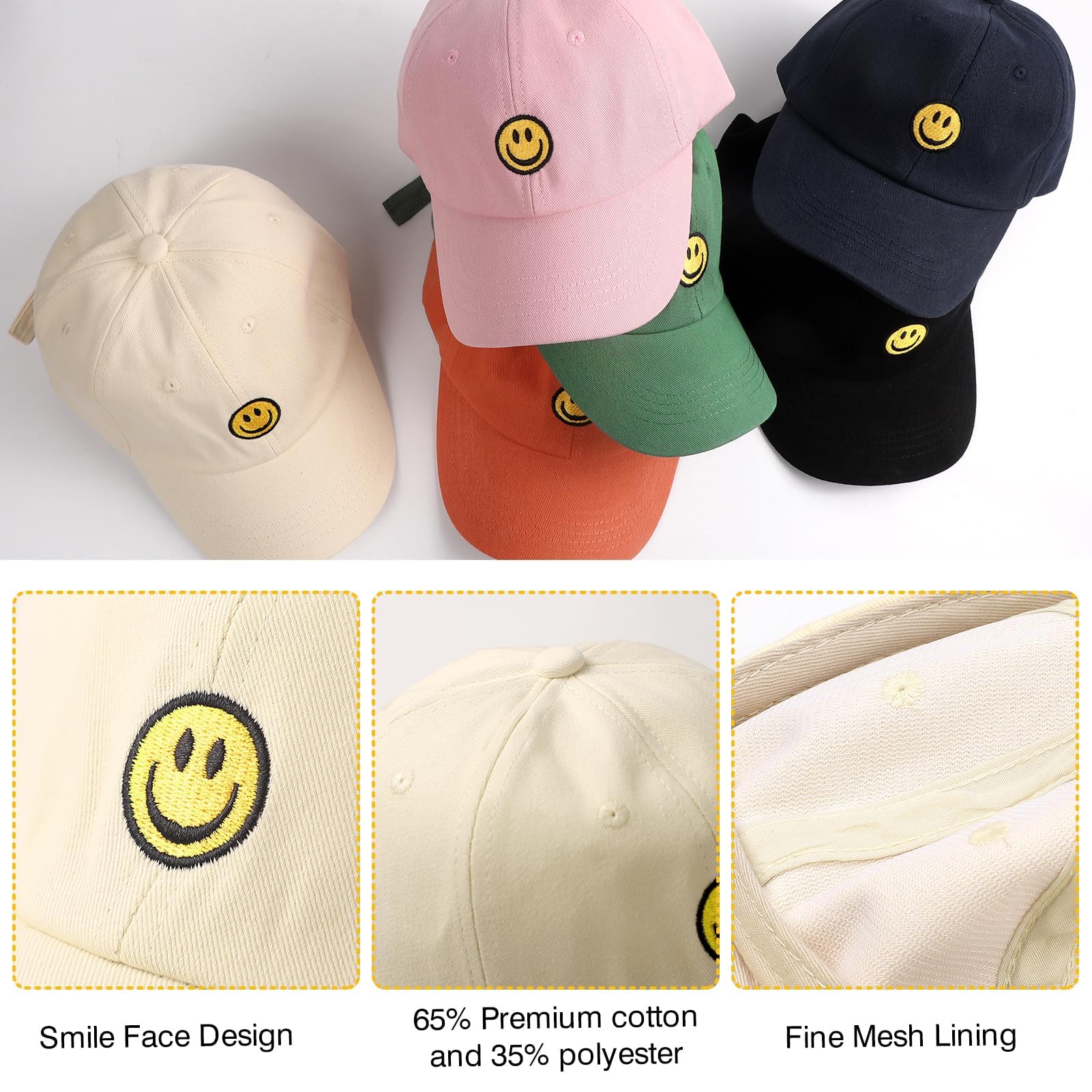 Kinder Kappe Mädchen Basecap Jungen Cap Sommer Baseball Cappy Adjustable for 4-12 Jahren