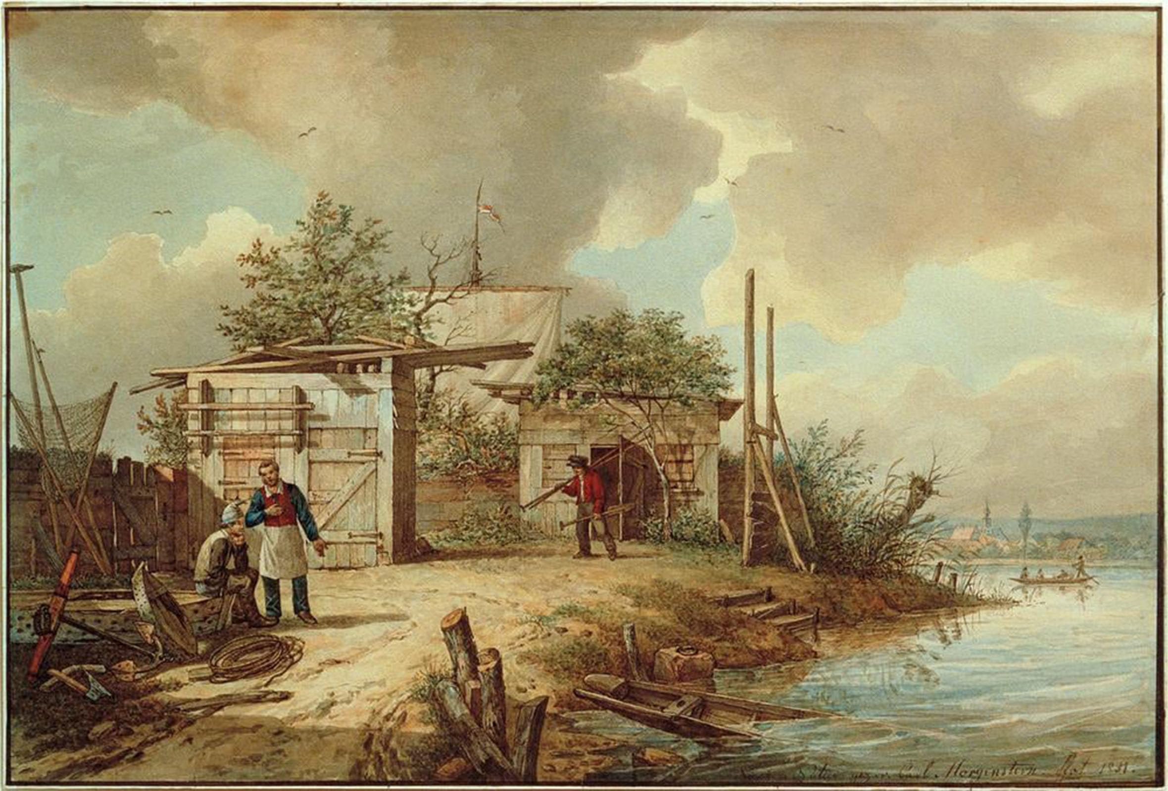 POSTERIIk Famous Animal Posters Vintage Picture C.morgenstern Fishermen's Huts on Mainlustinsel by Carl Morgenstern Modern Wall Decor for Home Decor 60x90cm