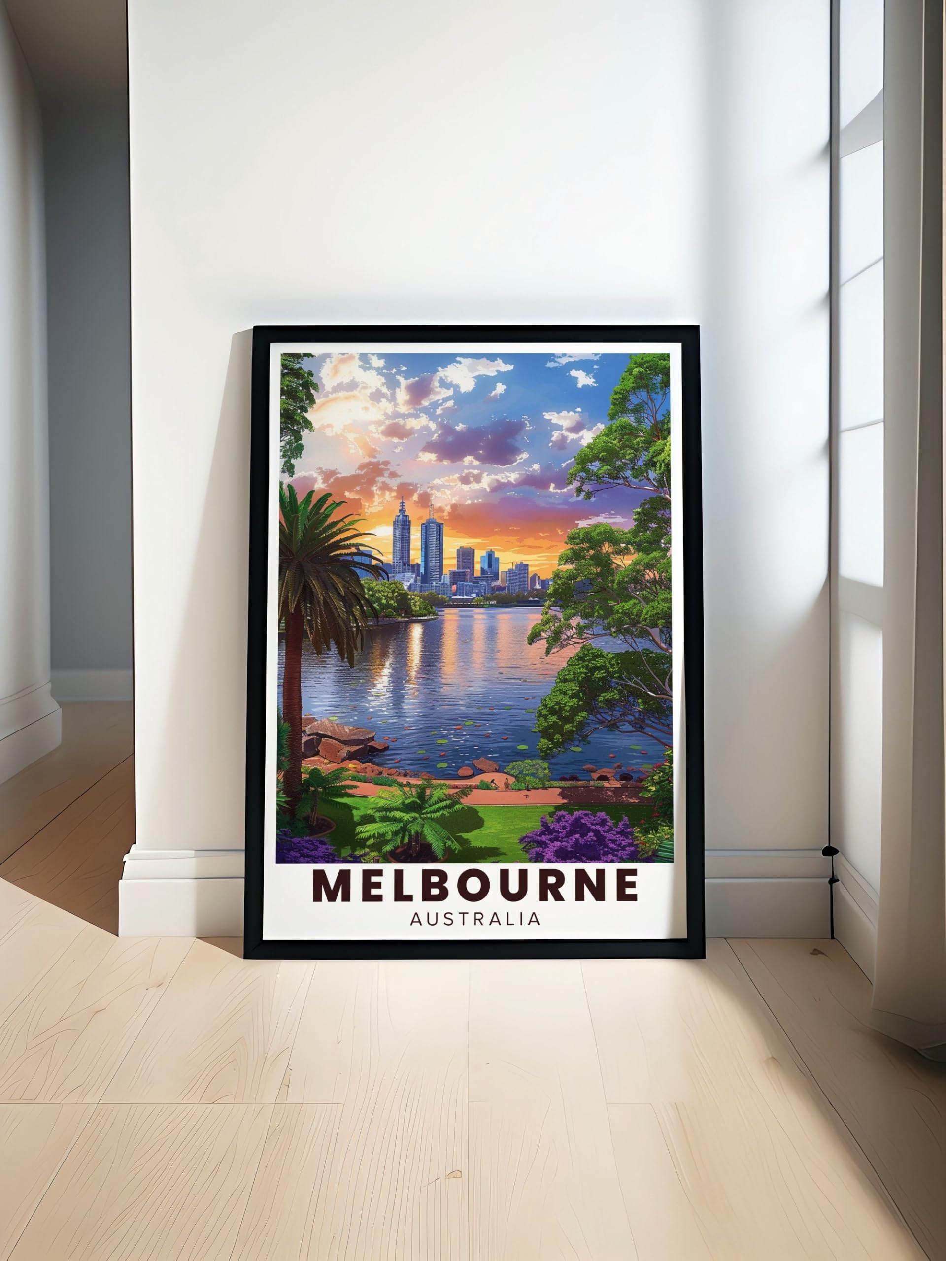 Melbourne Travel Poster - Royal Botanic Gardens Artwork and Travel Print - Melbourne Art Print