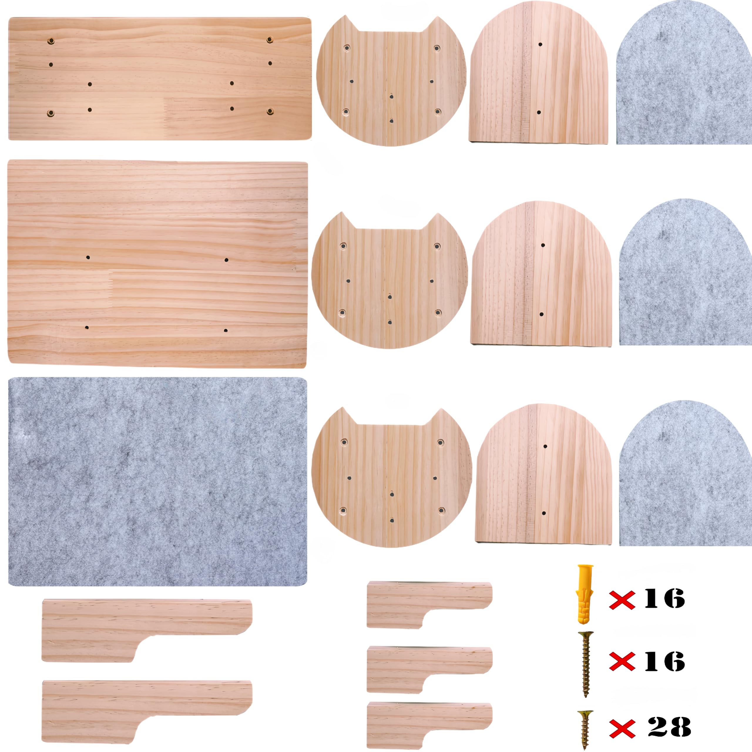 kletterwand Katzen Wand montierte Katze-Hängematte ﻿Katze Kletterwandmit Katzentreppe für die Wand, 3-teilig Katzen Kletterwand Set, Katzenhängematte XL Extra Stabil und Groß Stabiles Kratzbaum Wand