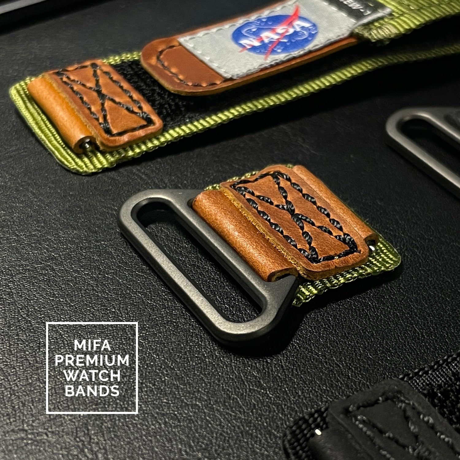Made for Galaxy Watch 6/5 Band, NASA Licensed Rugged Nylon Leather Sports Strap With Woven Loop Design For 20mm Watch Bands - Image 2