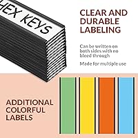 Vista 6 de 25 Pack C Channel Magnetic Label Holders 5x1.5 with 50 White Card Inserts, 25 Clear Plastic Protectors and Bonus 20 Colorful Cardstock Inserts in