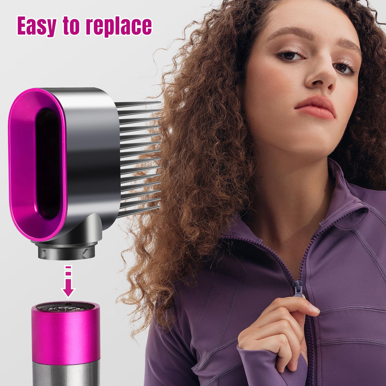 Boquilla de fijación para secadora con peine para Dyson Airwrap Styler HS01 HS05, accesorios para peinar el cabello