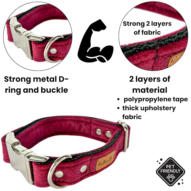Foto 5 de 5 de Collares de terciopelo para perro o gato. Collares gruesos y duraderos para perros. Resistente al agua…