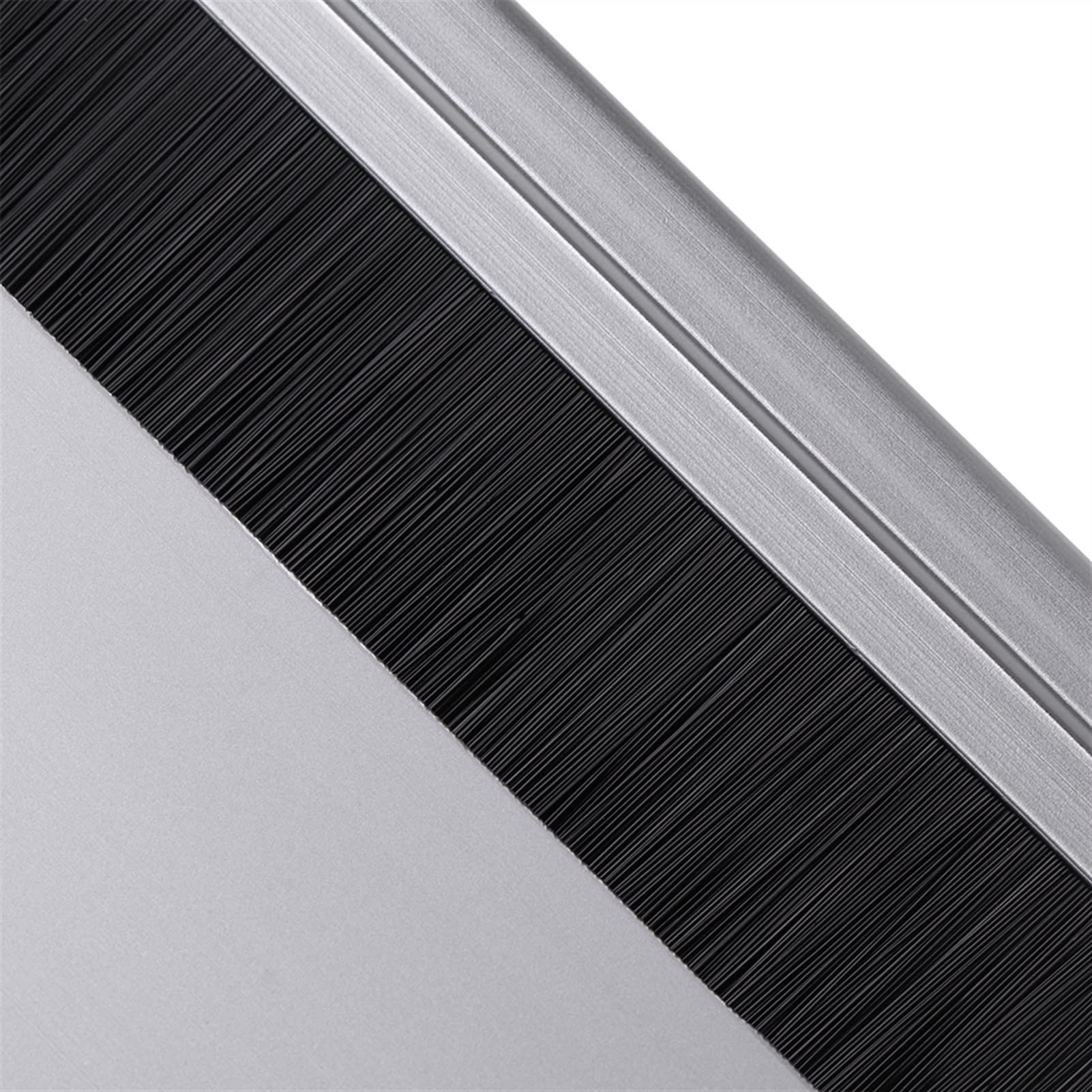 osłona otworu w biurku, Stół biurowy ze stopu aluminium, prostokątny, przelotka kablowa, otwór(Black,275x80mm)