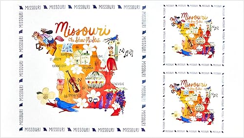Miniatura 1 de Windham State Missouri State - Panel de 24 pulgadas (24.0 in), diseño de tela por yarda