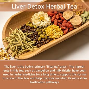 Organic Herbal Tea: Milk Thistle Dandelion Chrysanthemum & Goji Blend, 8 Natural Ingredients for Daily Wellness, Caffeine-Free, Loose Leaf Tea