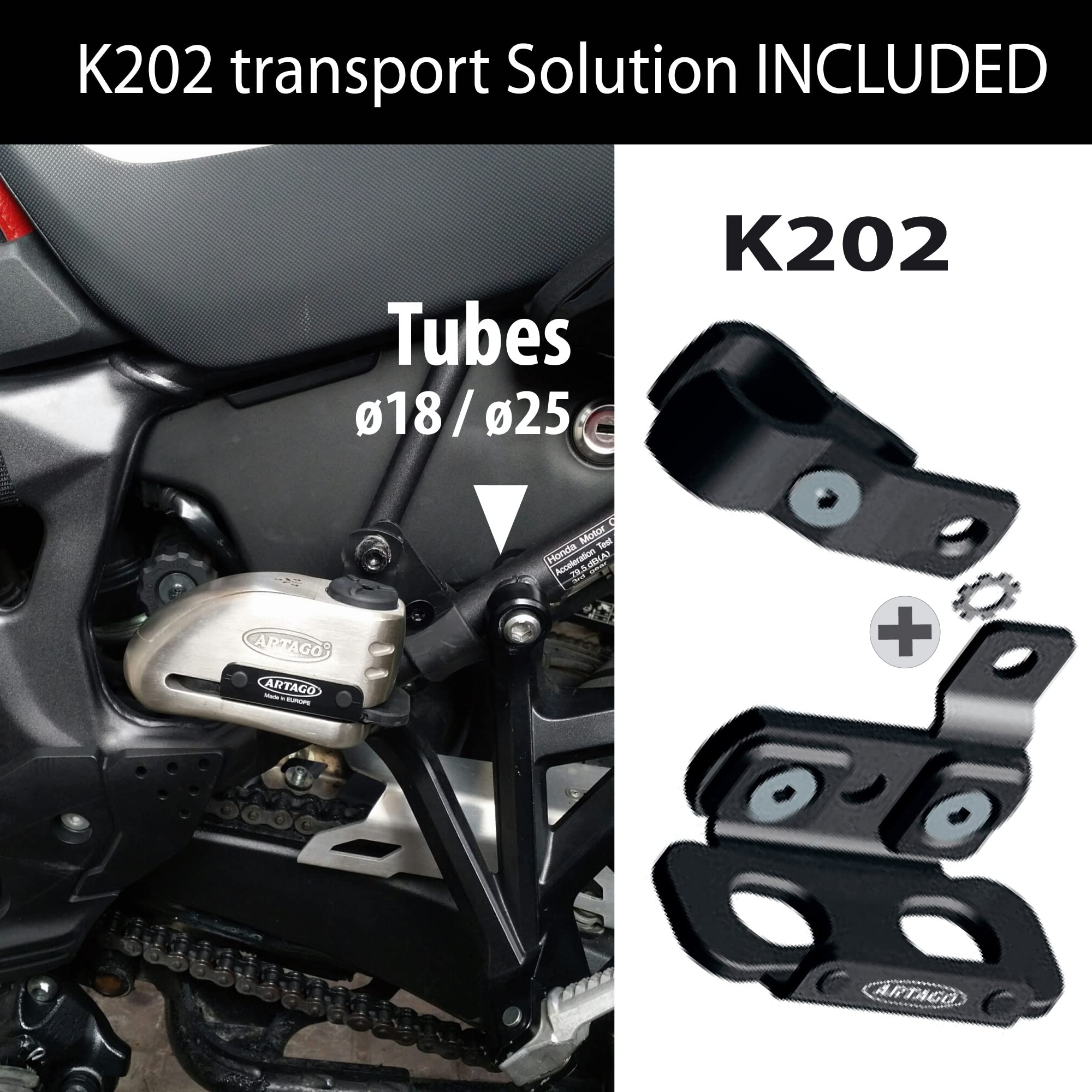 ARTAGO 32S5 Pack Antifurto Bloccadisco con Allarme 120db Alta Sicurezza + Supporto per Ducati Monster Diavel, Omologato Sra