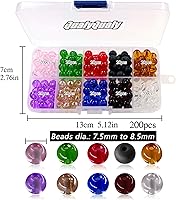 Vista 25 de QualyQualy Cuentas de pesca surtidas, cuentas de pesca de vidrio de plástico, rojo y amarillo, mezcla de colores, cuentas de pesca luminosas