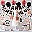 meowtastic Birthday Decorations, Happy Birthday Banner with Honeycomb Ball, Star Hanging Swirl Streamer, Circle Dot Garland, Happy Birthday Party Decoration for Women Men Boy Girl (Rose Gold & Black)